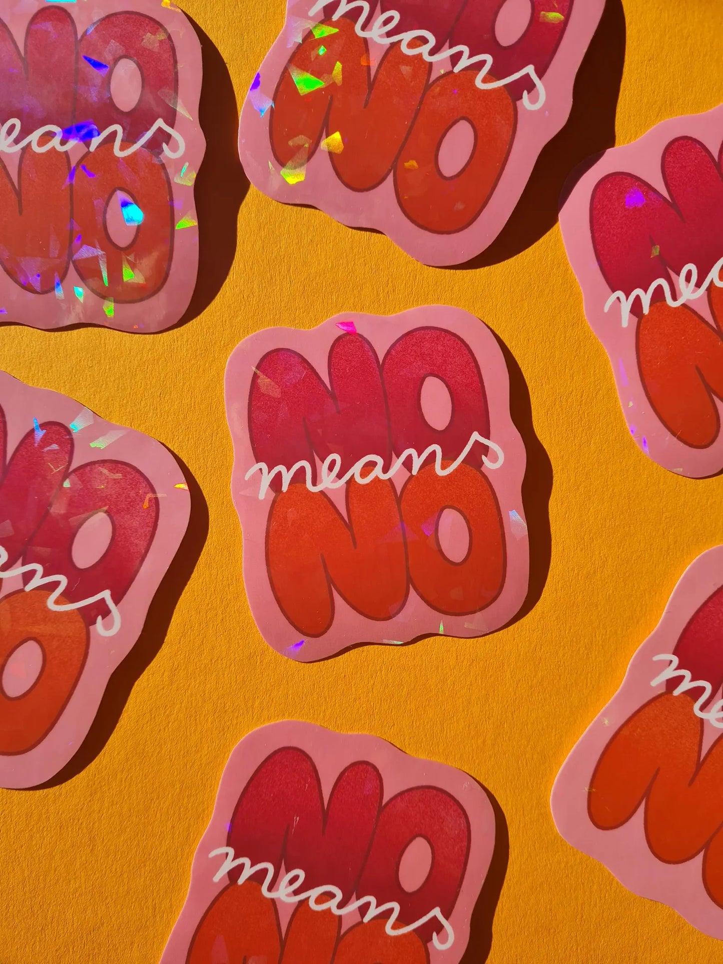 Glitzer-Sticker | No means No