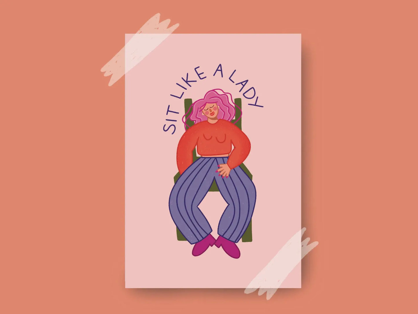 Sit like a lady | Maxi-Postkarte