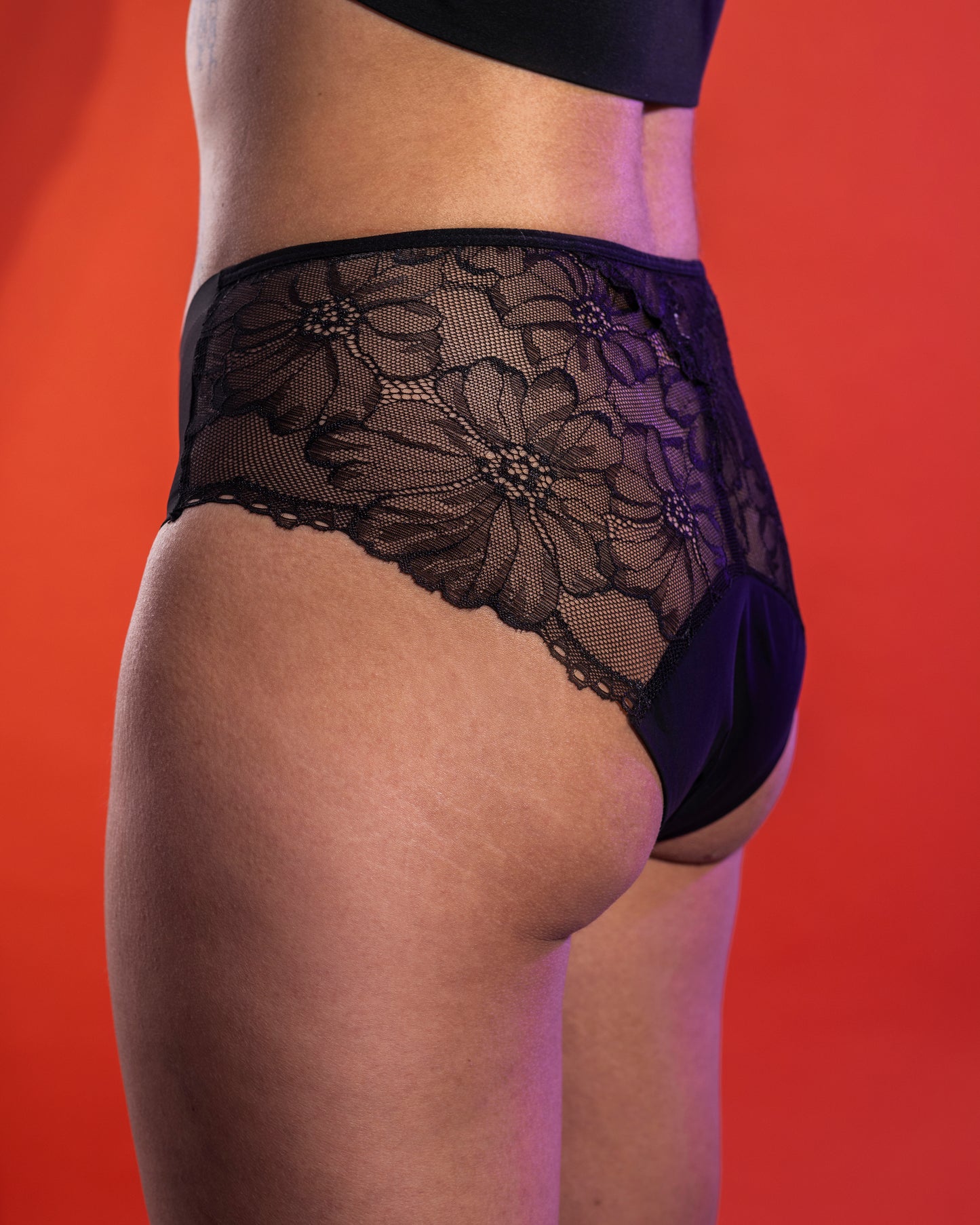 Periodenslip BlütenSpitze Schwarz