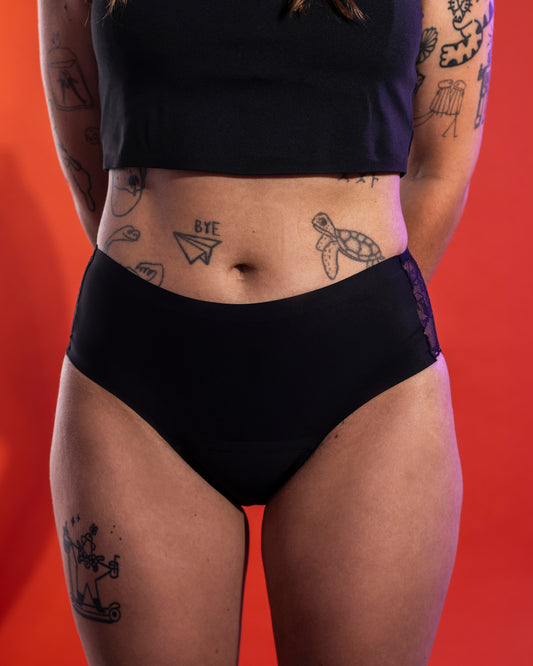 Periodenslip BlütenSpitze Schwarz