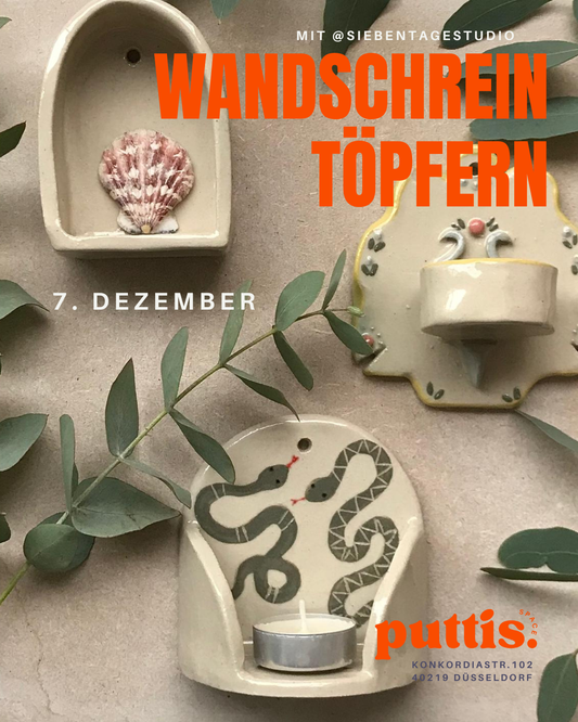 Wandschrein Töpfern mit Luisa von Siebentagestudio