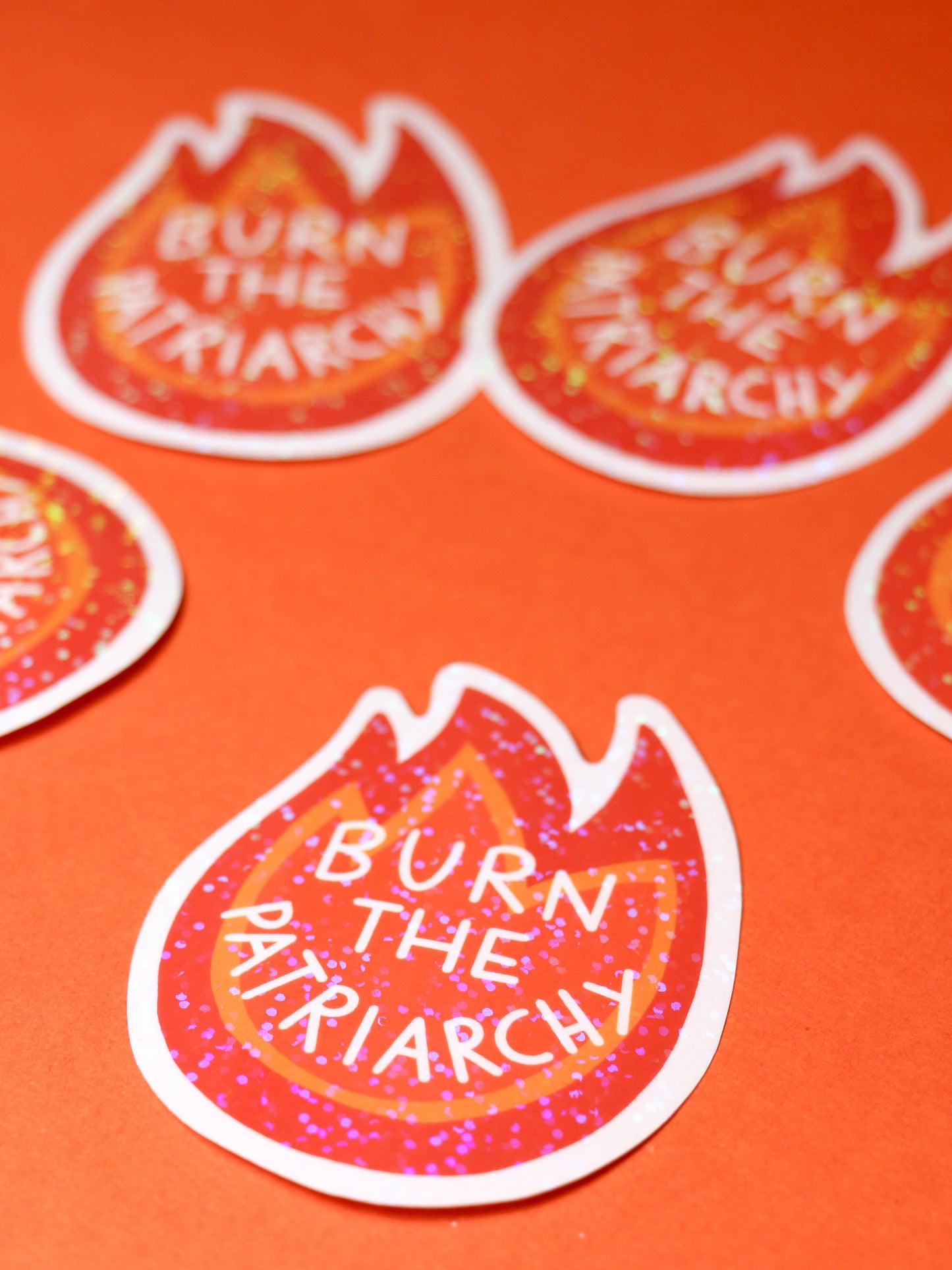Glitzer-Sticker | Burn the patriarchy