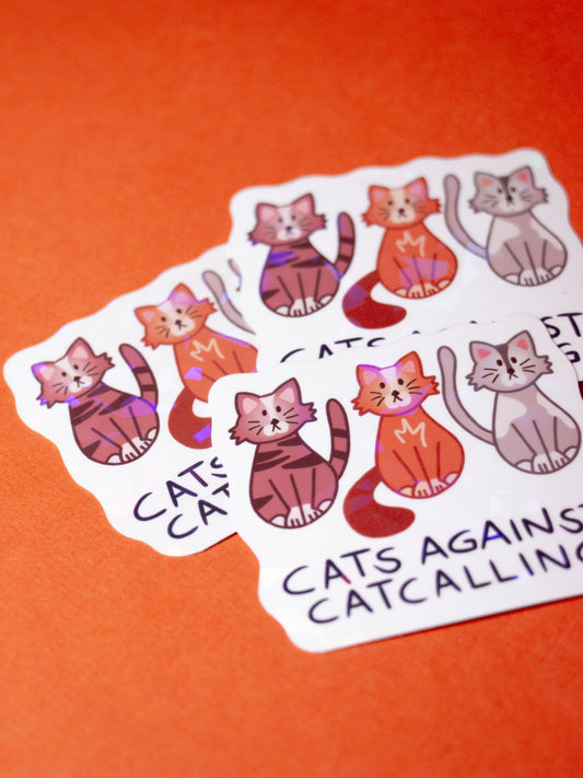 Glitzer-Sticker | Cats against Catcalling
