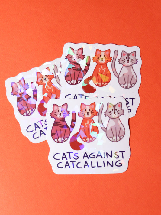 Glitzer-Sticker | Cats against Catcalling