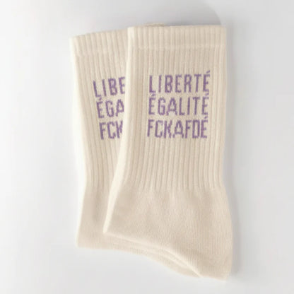 FCKAFDÉ Socken | cream & lavender