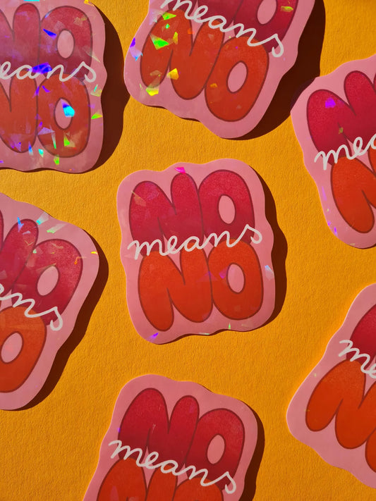 Glitzer-Sticker | No means No