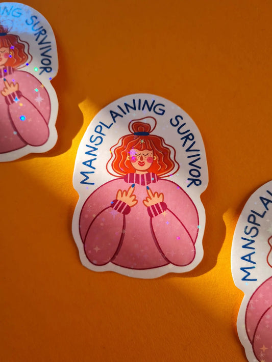 Glitzer-Sticker | Mansplaining Survivor